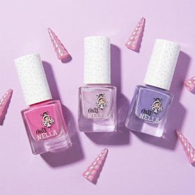 Miss Nella Purple Unicorn Sweet Lavender swatch shows glitter finish for kids' play