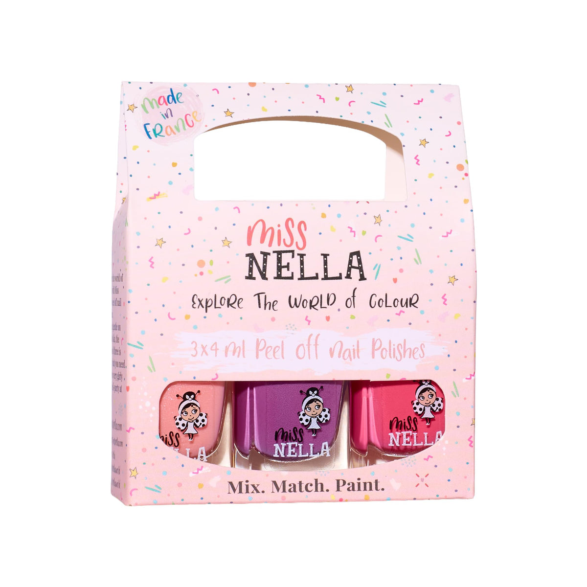 MISS NELLA Sweet Little Pack Cheeky Bunny bottle for kid-friendly nail fun.