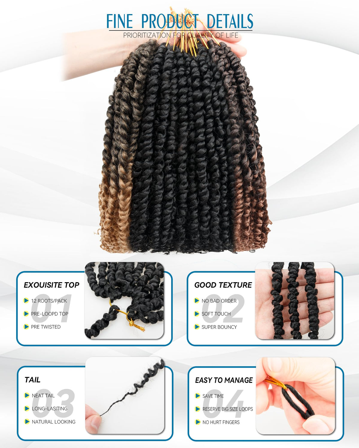 Miss Sula Passion Twist 8packs crochet-braid showcases easy DIY installation and full head look