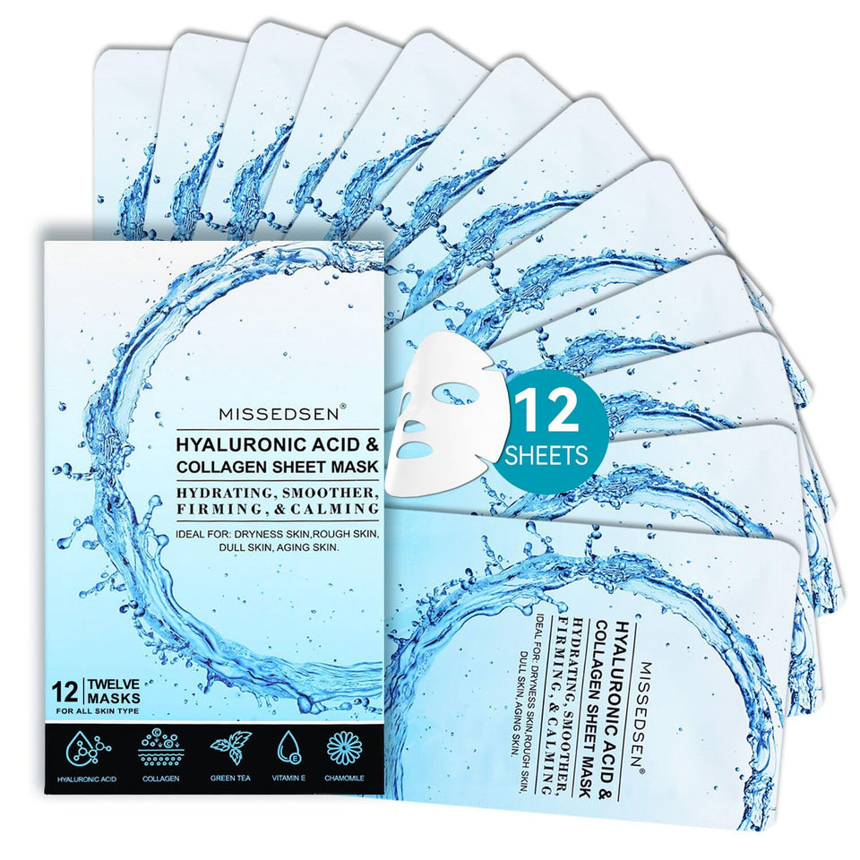 MISSEDSEN collagen face mask packaging sachet demonstrates convenient hydration for on-the-go skincare