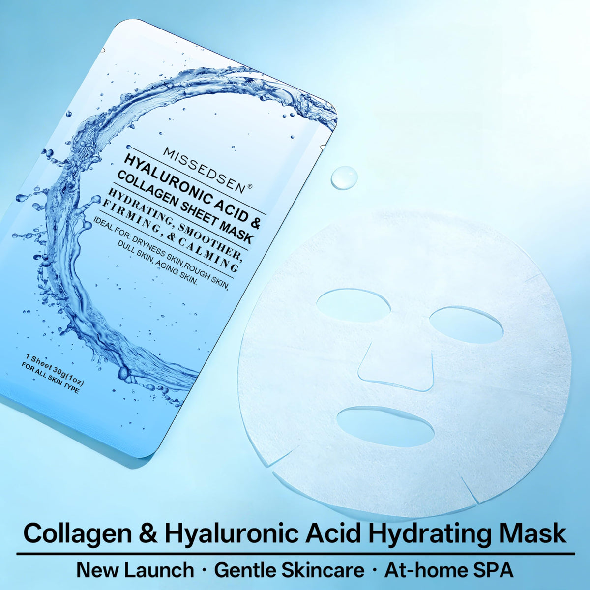MISSEDSEN mask being applied to the face demonstrates instant moisture boost