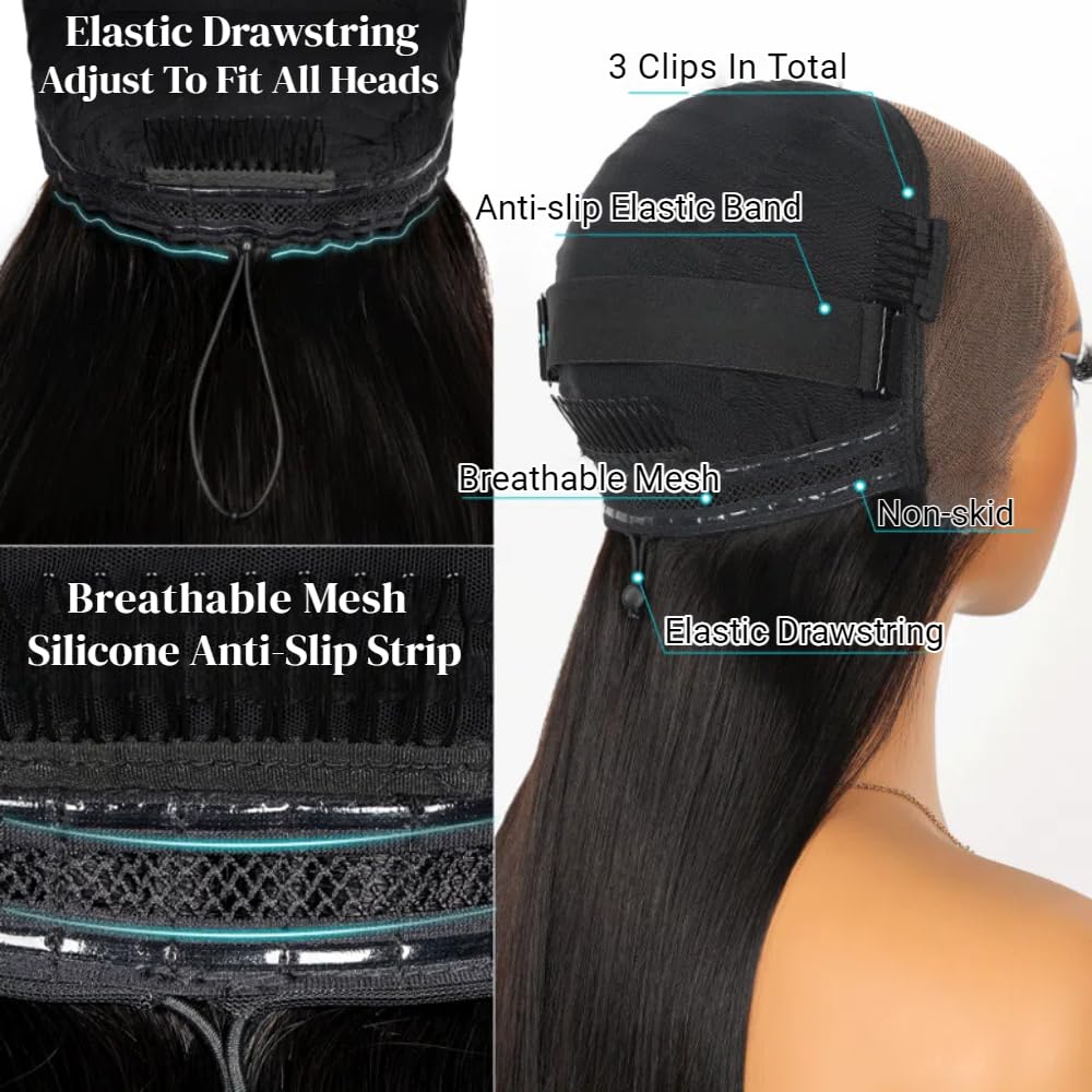 Miss Flower StayLock 26 inch straight wig for versatile styling options.