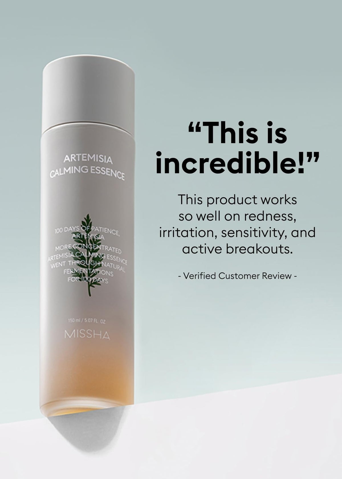 MISSHA Artemisia Calming Essence calming action suggests redness-prone skin relief