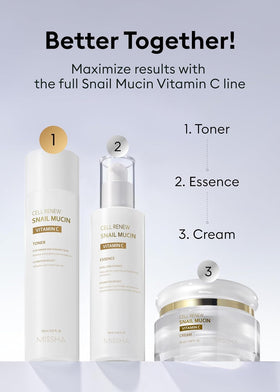 MISSHA Cell Renew Snail Toner packaging highlighting paraben-free formula.