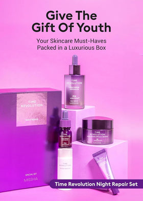 MISSHA Night Repair Ampoule 5X 50ml bottle showing hydrating overnight care.