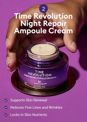 MISSHA Night Repair Cream 5X 10ml tube ideal for on-the-go routine.