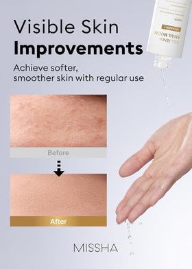 MISSHA Snail Mucin and Vitamin C boost for radiant-looking skin.