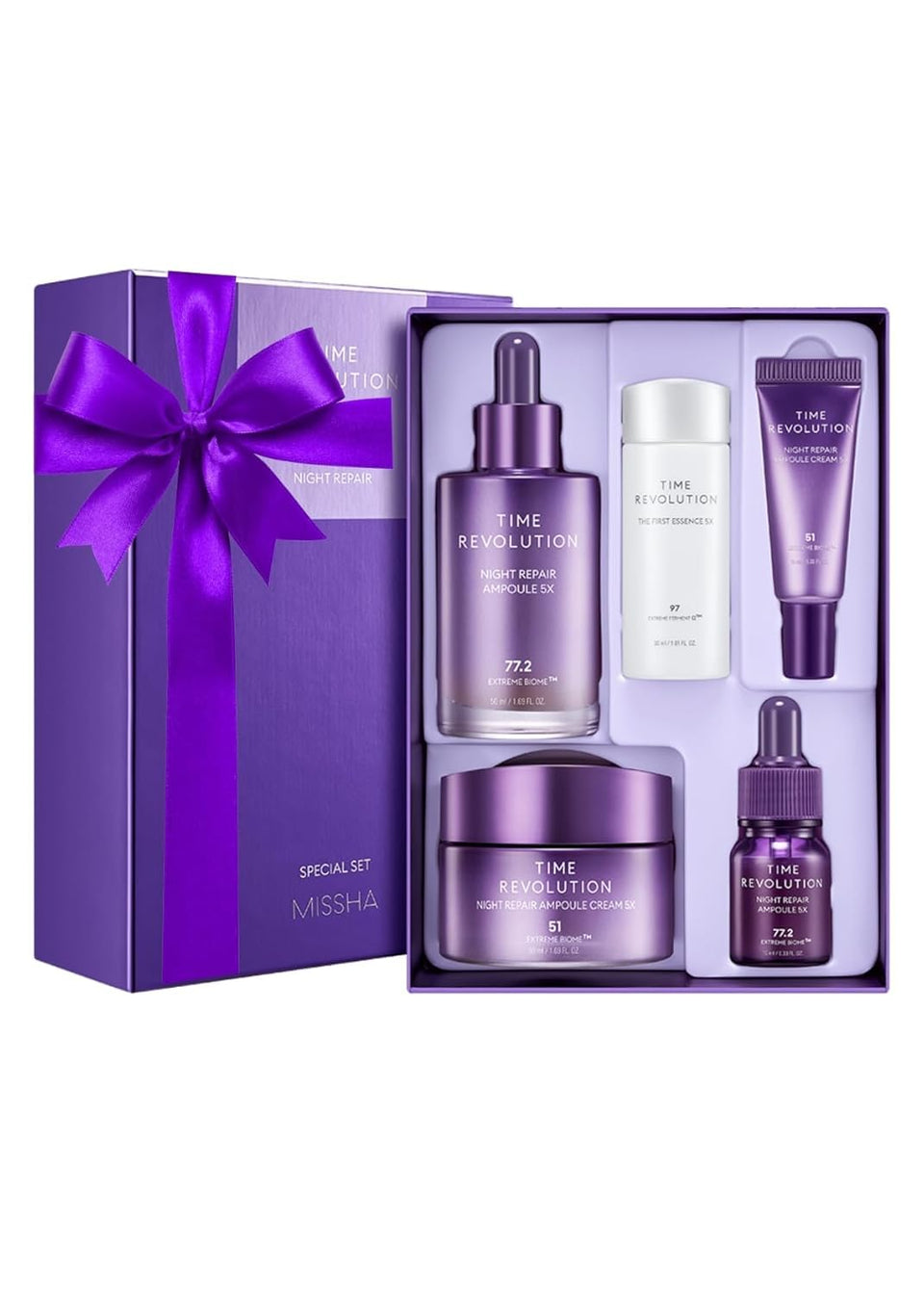 MISSHA Time Revolution gift set box suggesting a premium nightly routine.