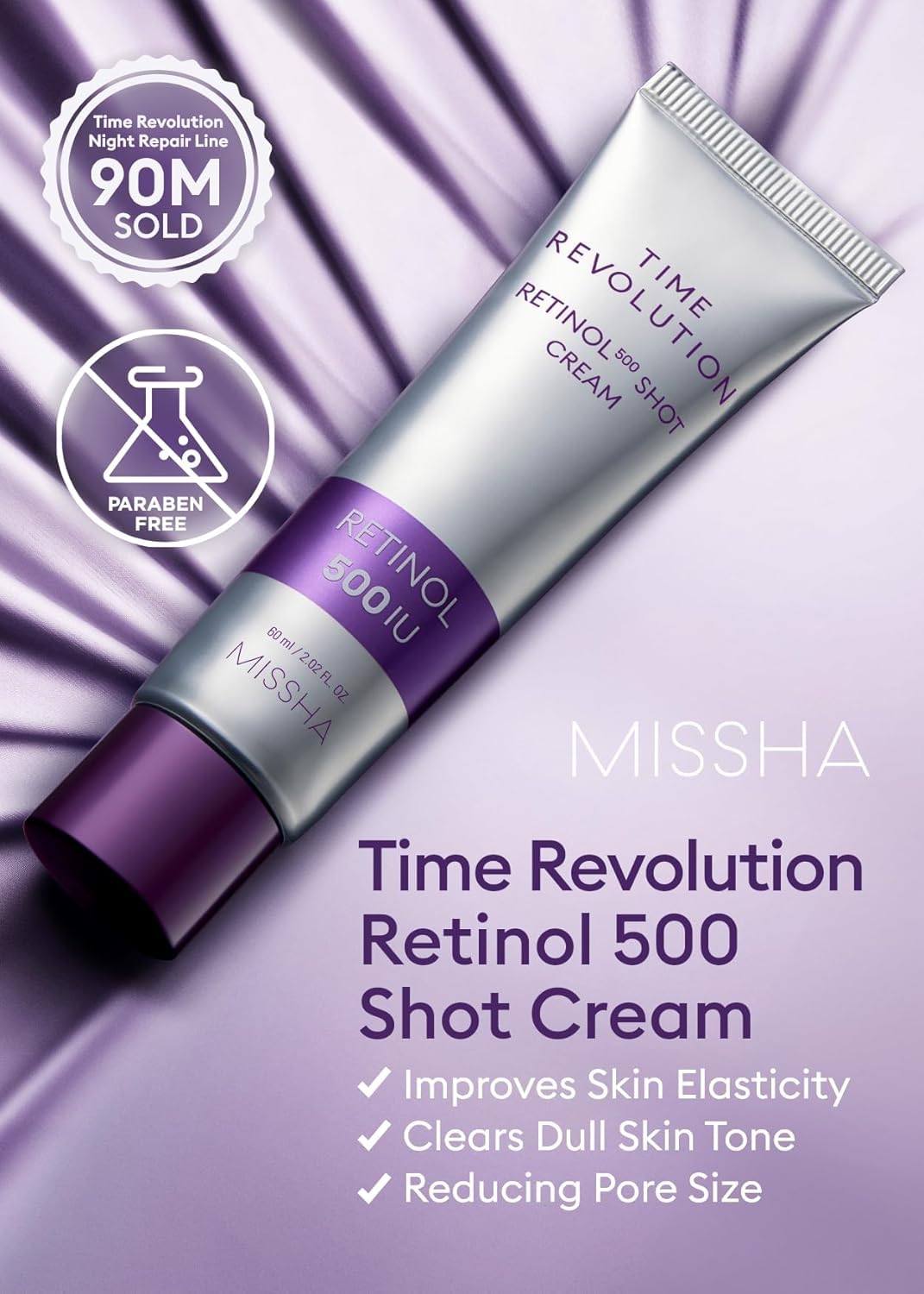 Texture swatch of MISSHA Night Repair with retinol and probiotics for barrier support
