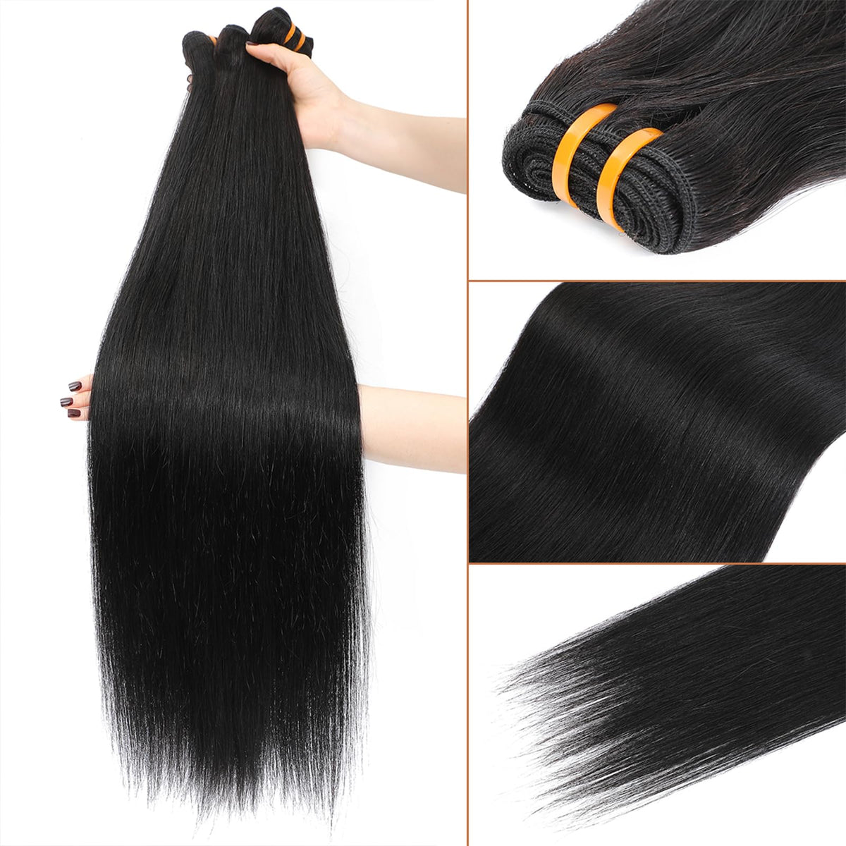 Missking 20-inch Burmese straight bundle highlights smooth texture and easy blending.