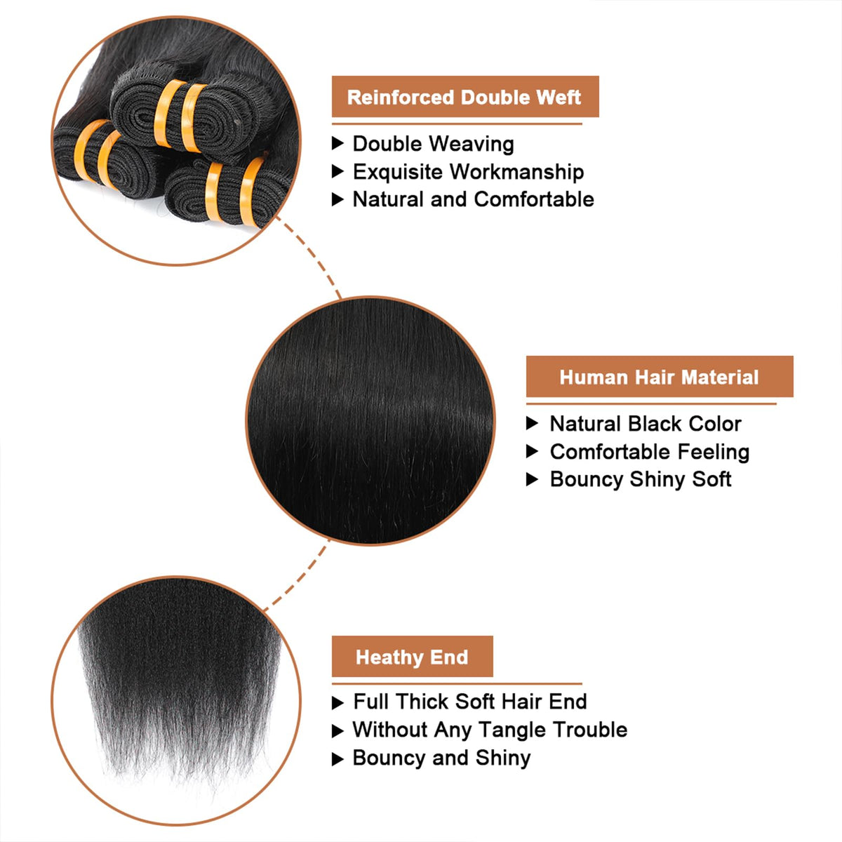 Missking 22-inch Burmese straight bundle for long, sleek style and simple maintenance.