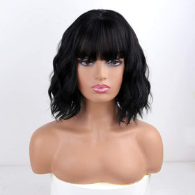 MISSQUEEN short-wavy-bob-bangs side view highlights chic silhouette and easy styling.