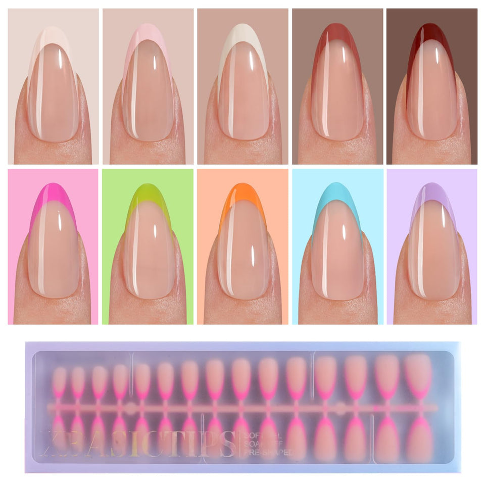 Misssix XBASICTIPS packaging contents with 300 French gel tips for easy DIY extensions