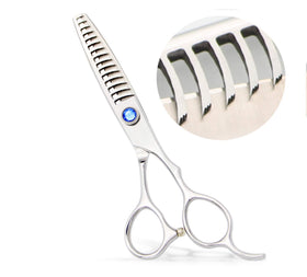 MISSUM texturizing scissors front view showing ergonomic design for comfortable all-day use.