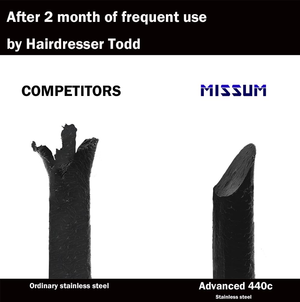 MISSUM texturizing scissors lightweight 2.2 oz for easy handling.