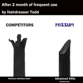 MISSUM texturizing scissors lightweight 2.2 oz for easy handling.