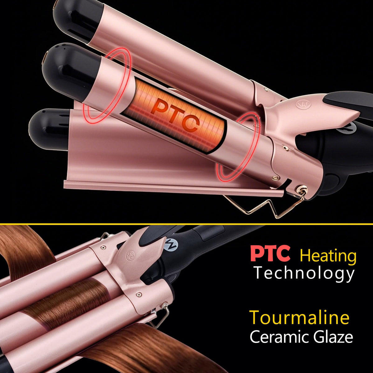 Mistcado 1-inch ceramic tourmaline waver delivers natural-looking waves