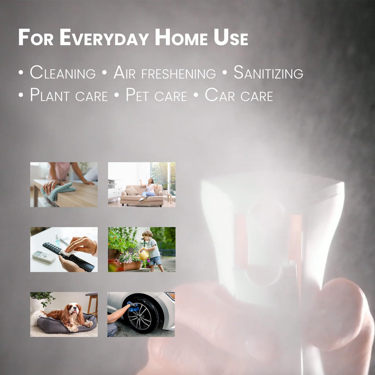 Mistifi refillable bottle supports eco-friendly grooming and cleaning at home.