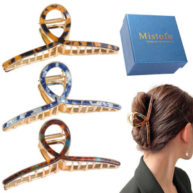 Mistofu large metal claw hair clip closeup for secure daily styling