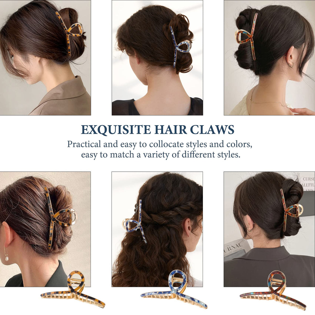 Mistofu hair clip trio in three colors offering versatile styling options