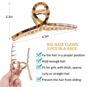 Mistofu large metal claw clip styling long hair for elegant updos