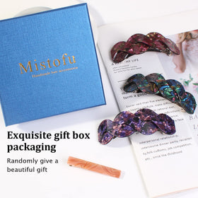 Mistofu gift box presents a stylish barrettes set for special occasions.