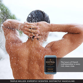 Mistral Cedarwood Marine soap, made in France, blends Provence-inspired scent with modern care