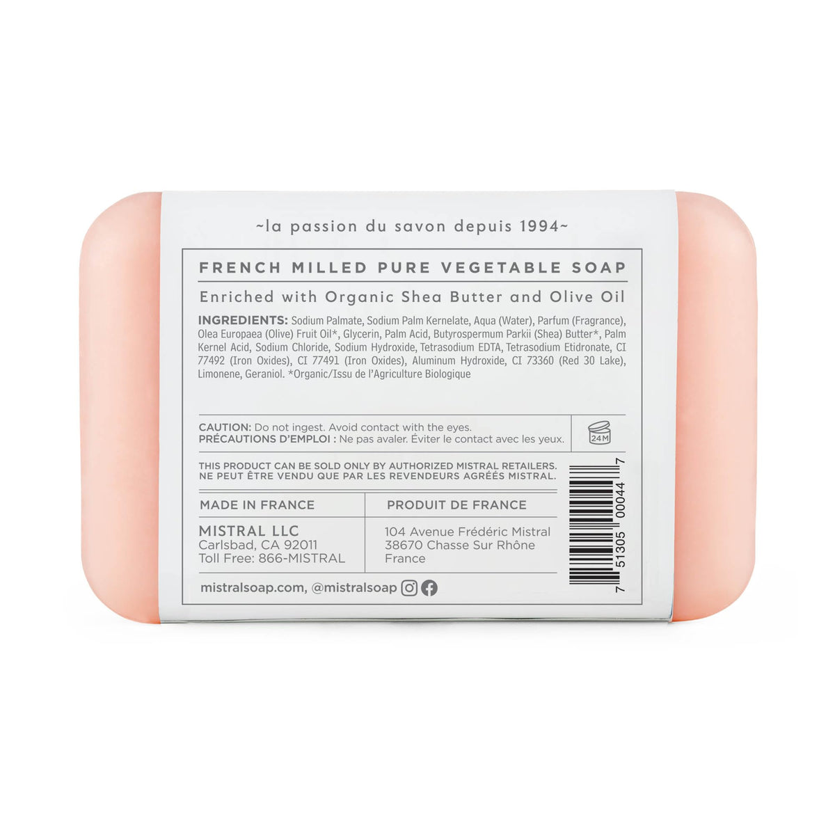 Mistral Classic bar soap showing creamy lather for gentle cleansing.
