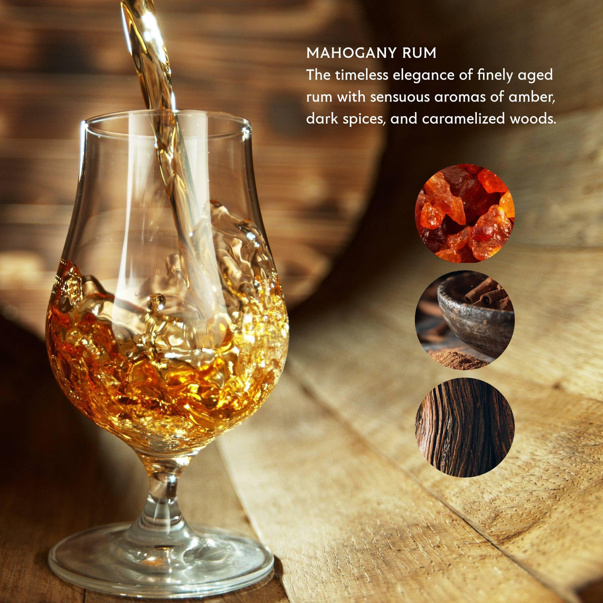 Mistral Mahogany Rum bar soap fragrance image suggests warm, masculine scent.