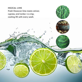 Grasse-inspired notes of lime and guaiac wood enrich the scent.