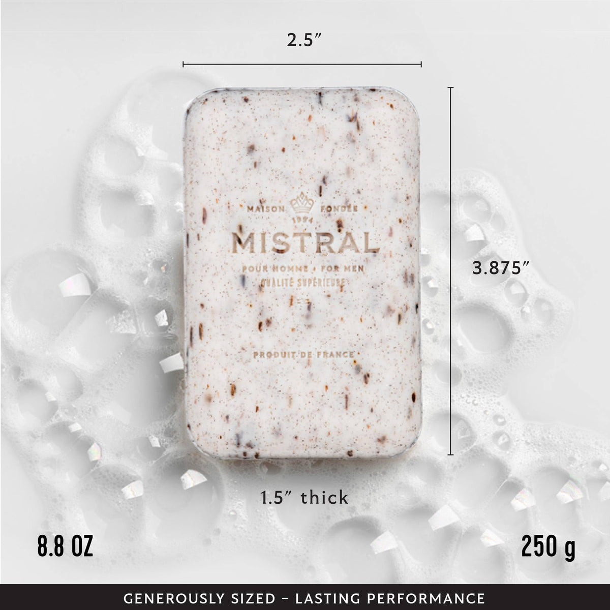 Mistral Mezcal Lime soap lather delivers a revitalizing morning wash.