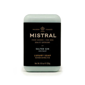 Mistral Salted Gin luxury bar soap from France with long-lasting scent for daily grooming.