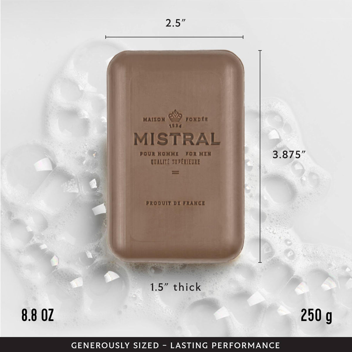 Mistral Teak Wood bar soap lather forming rich foam