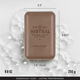 Mistral Teak Wood bar soap lather forming rich foam