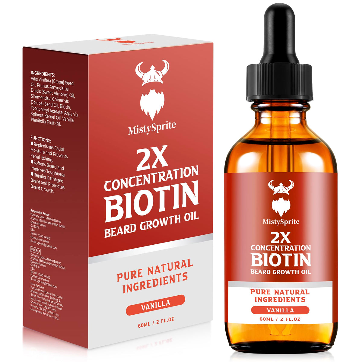 MistySprite beard growth oil bottle pour for smooth application