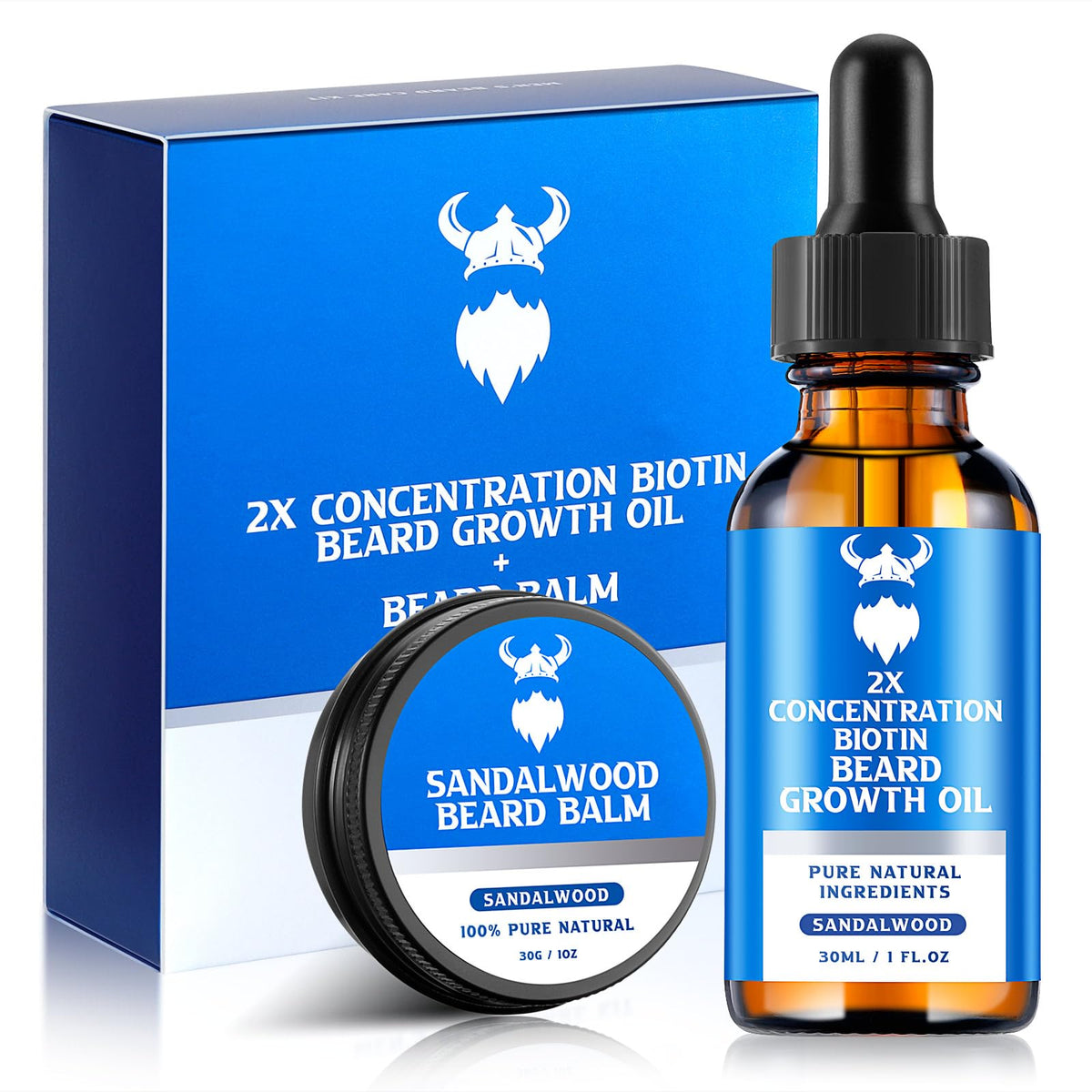 MistySprite beard oil bottle with 2x biotin promotes healthier beard growth.