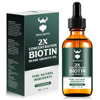 MistySprite beard oil cedarwood bottle showing nourishment for healthier beard