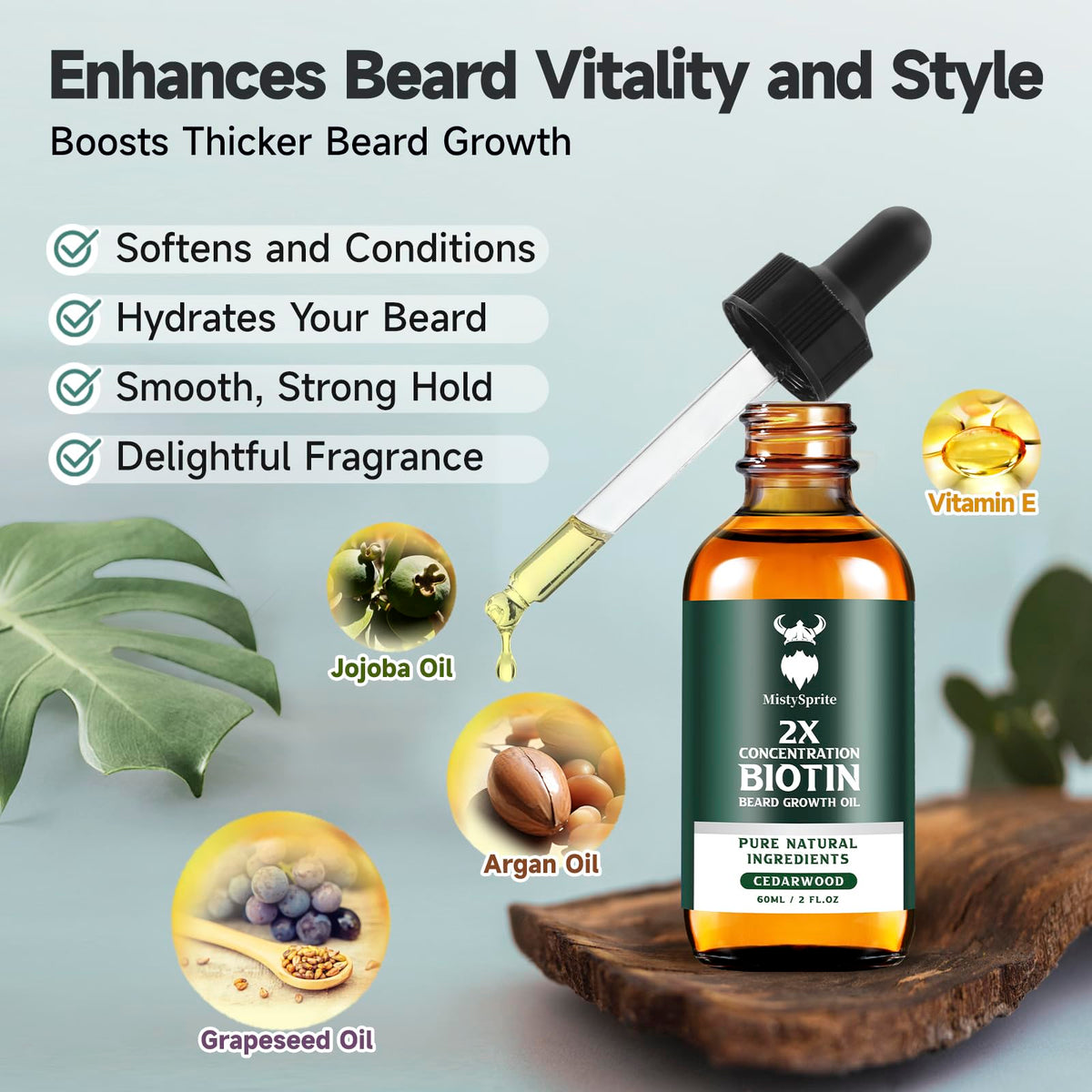MistySprite beard oil jojoba oil nourishes underlying skin