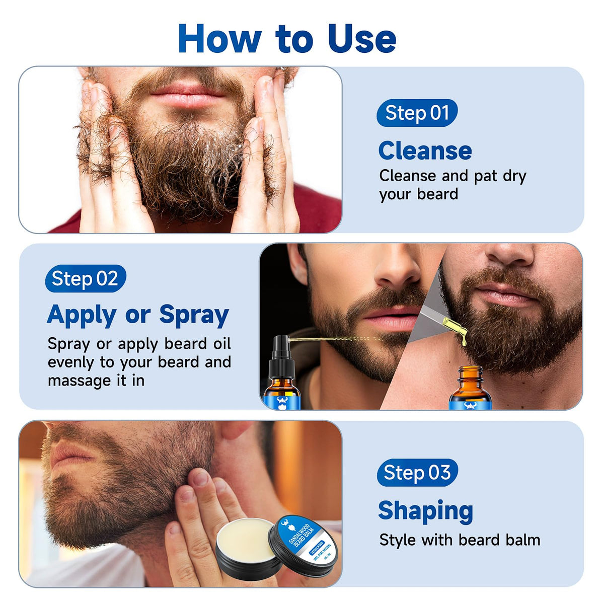 Premium MistySprite packaging highlights quality beard care.