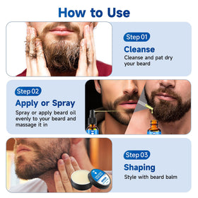 Premium MistySprite packaging highlights quality beard care.