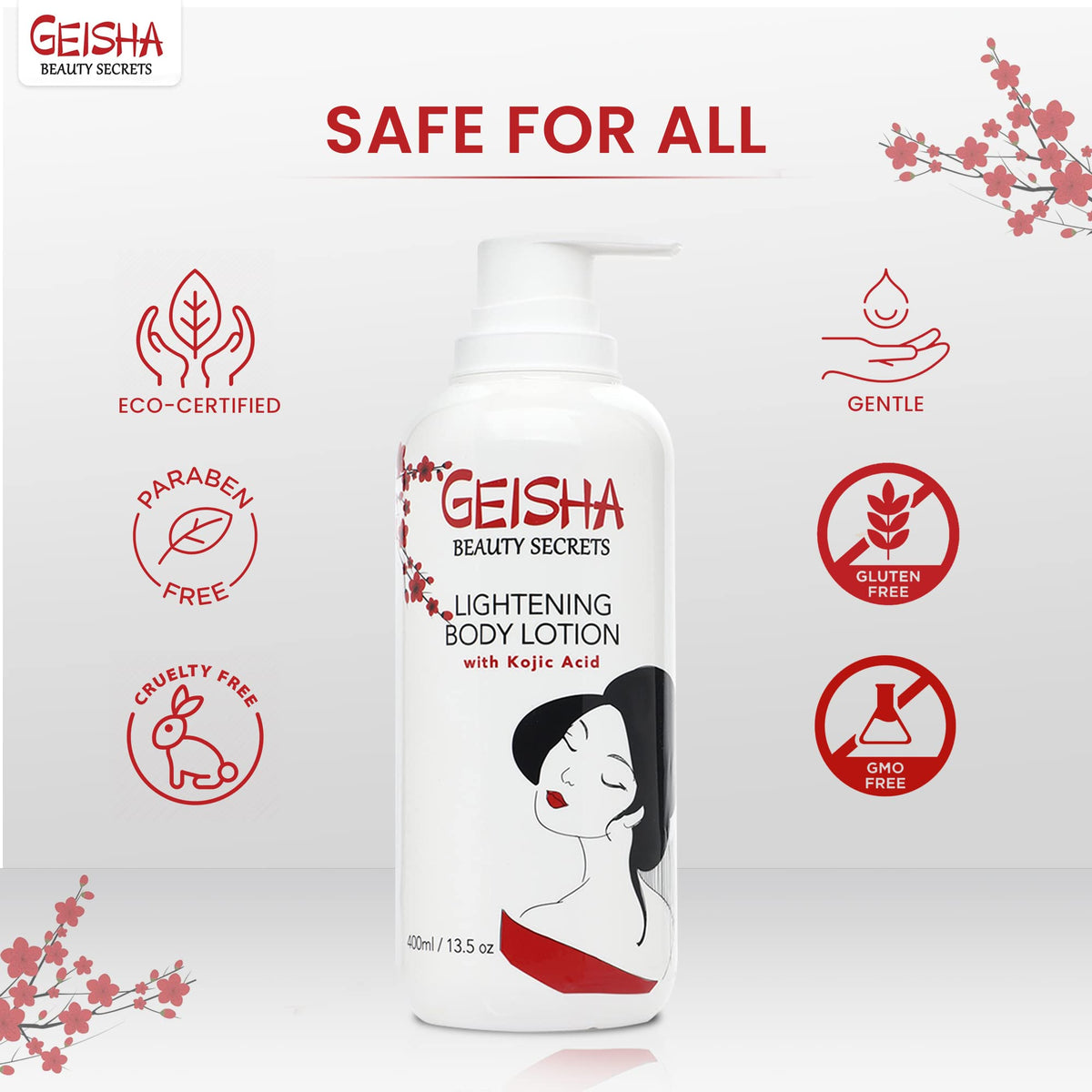MITCHELL BRANDS OMIC Geisha Kojic Cream dispensing pump for easy daily use.