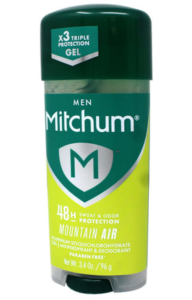 Mitchum Advanced Gel Mountain Air texture close-up highlights non-sticky feel
