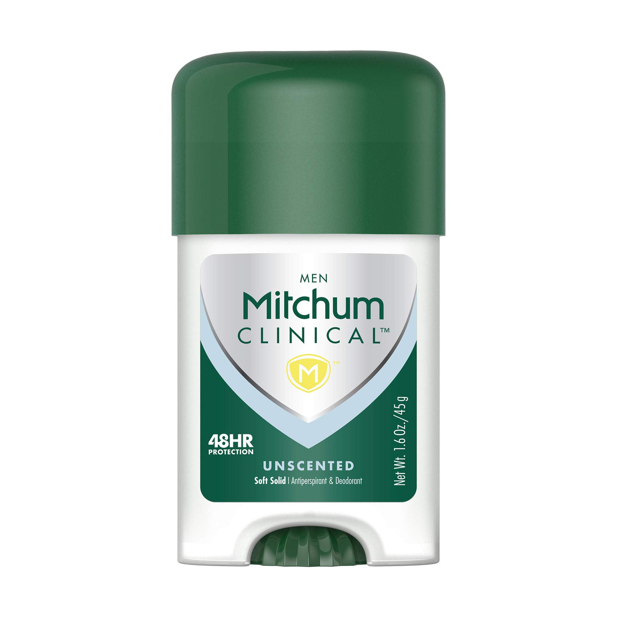 Mitchum Clinical Soft Solid shown with smooth glide for easy application.
