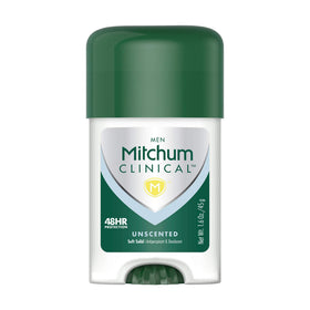Mitchum Clinical Soft Solid shown with smooth glide for easy application.