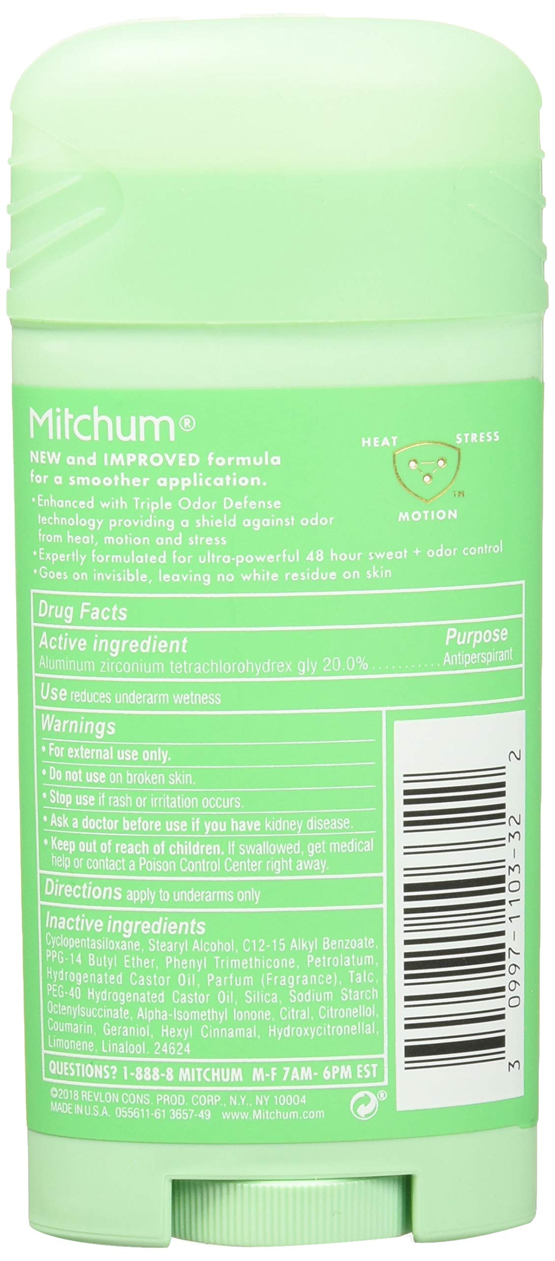 Mitchum For Women Advanced Control Deodorant pack showing two 2.7 oz sticks for long-lasting protection