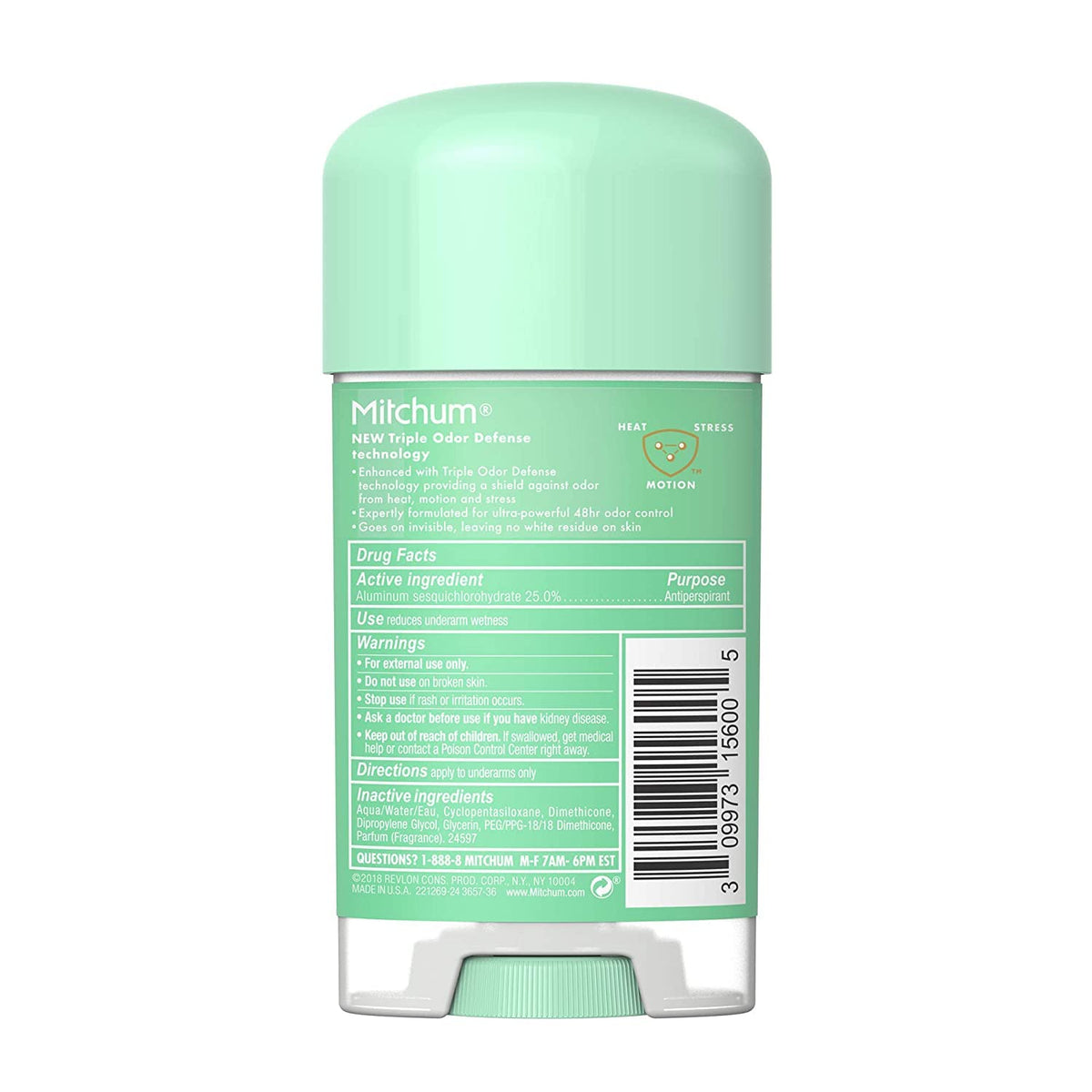 Mitchum Gel dries clear with no residue for daily wear.