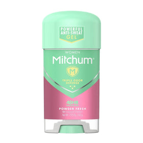 Mitchum Gel Powder Fresh compact for on-the-go freshness and dry protection all day.