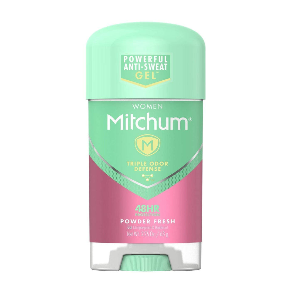 Mitchum Gel Powder Fresh compact for on-the-go freshness and dry protection all day.