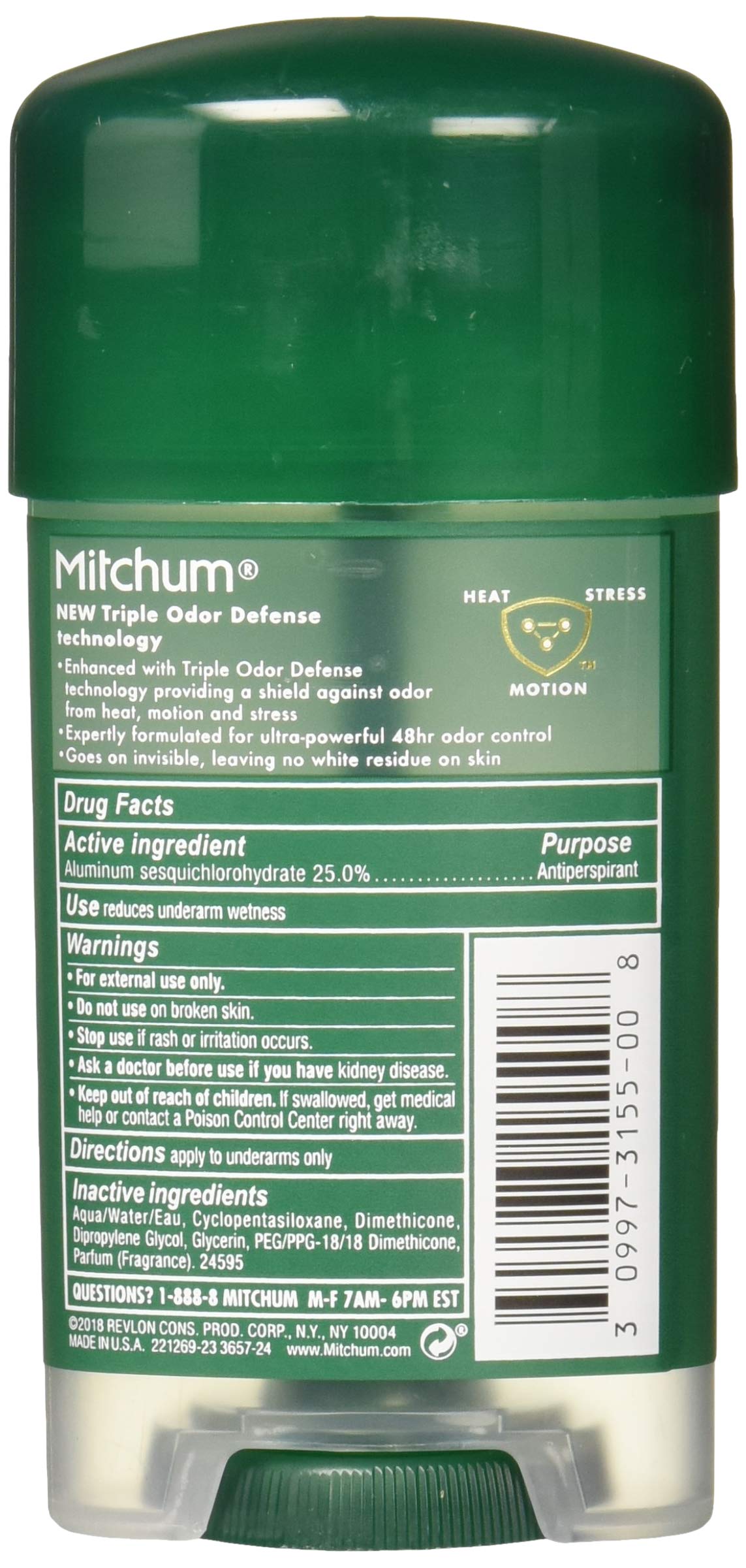 Mitchum Power Gel Unscented application demonstration showing quick-dry, invisible formula for sensitive skin.