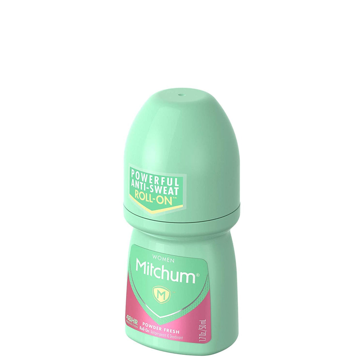 Mitchum Invisible Roll-On Powder Fresh dries clear on skin.
